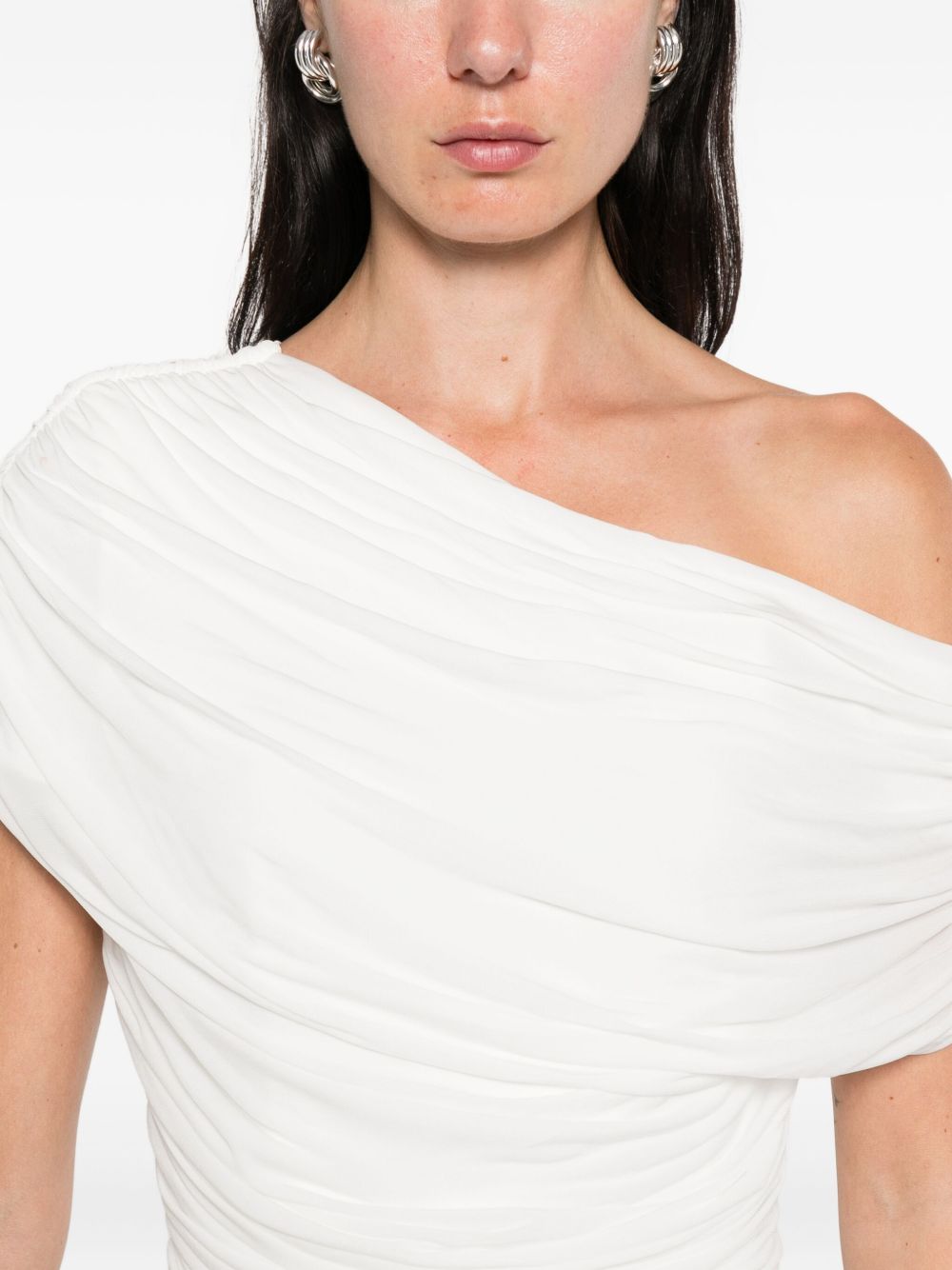 Abito monospalla drappeggiato in bianco Simkhai - donna 