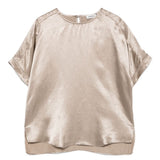Top satinato a maniche corte in beige Simkhai - donna 