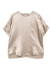 Simkhai Women's Beige Short Sleeve Satin Top