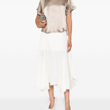 Top satinato a maniche corte in beige Simkhai - donna 