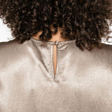 Top satinato a maniche corte in beige Simkhai - donna 