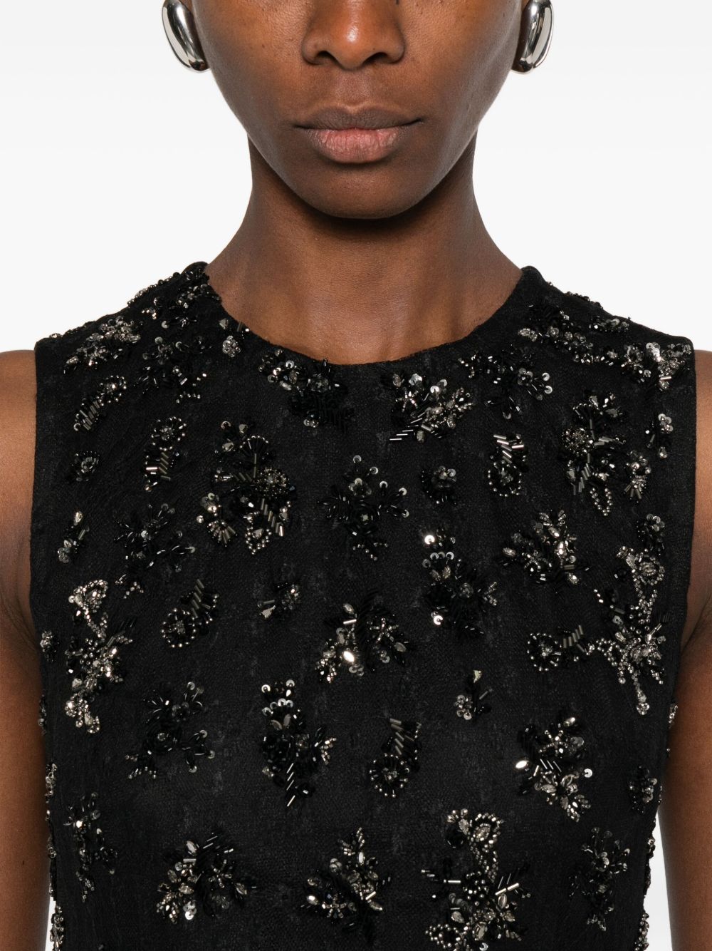 Miniabito con perline evelina in nero Simkhai - donna 