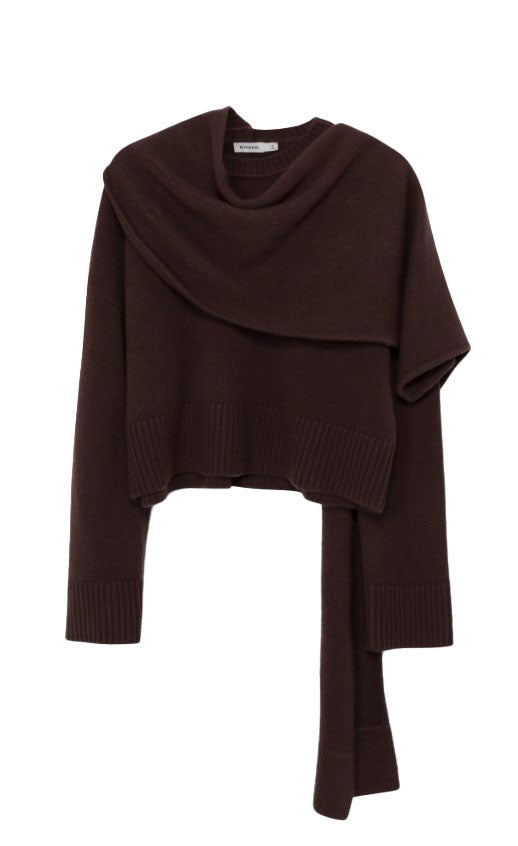 Maglione con dettaglio foulard in marrone Simkhai - donna 