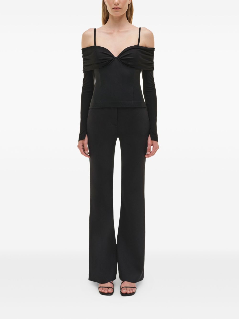 Top drappeggiato con spalle scoperte in nero Simkhai - donna 