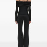 Top drappeggiato con spalle scoperte in nero Simkhai - donna 