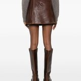Mini gonna effetto pelle in marrone Simkhai - donna 