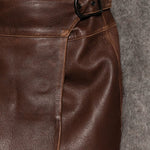 Mini gonna effetto pelle in marrone Simkhai - donna 