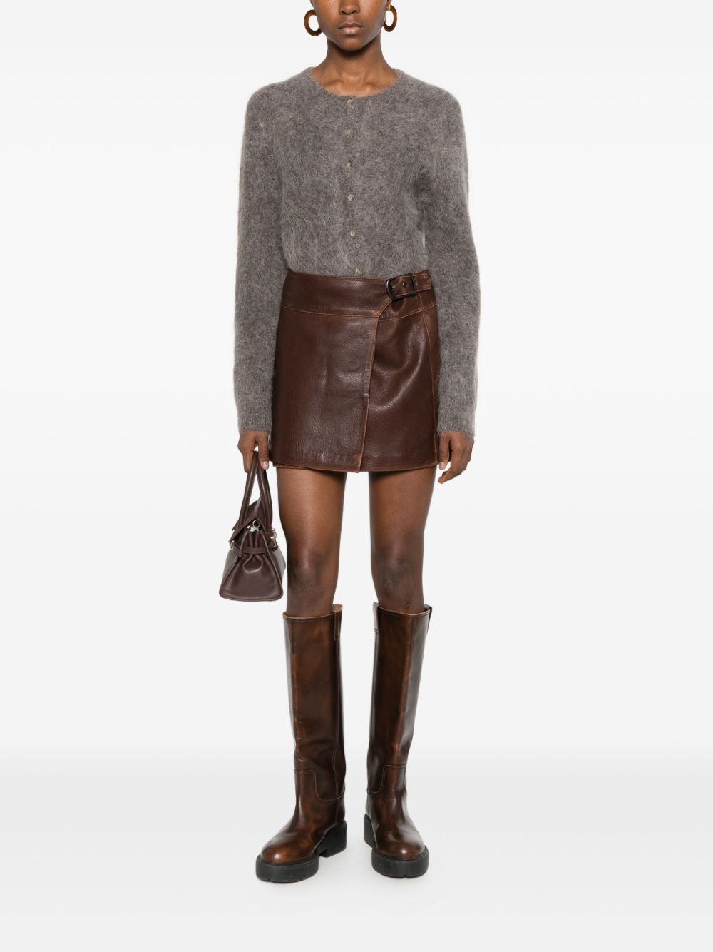 Mini gonna effetto pelle in marrone Simkhai - donna 