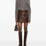 Mini gonna effetto pelle in marrone Simkhai - donna 