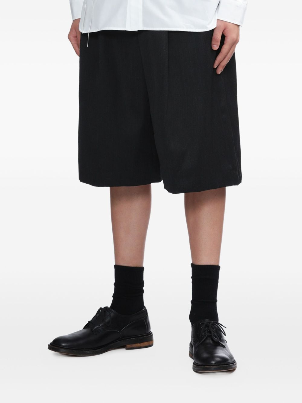 Bermuda plissettati con cintura in nero Simone rocha - uomo 
