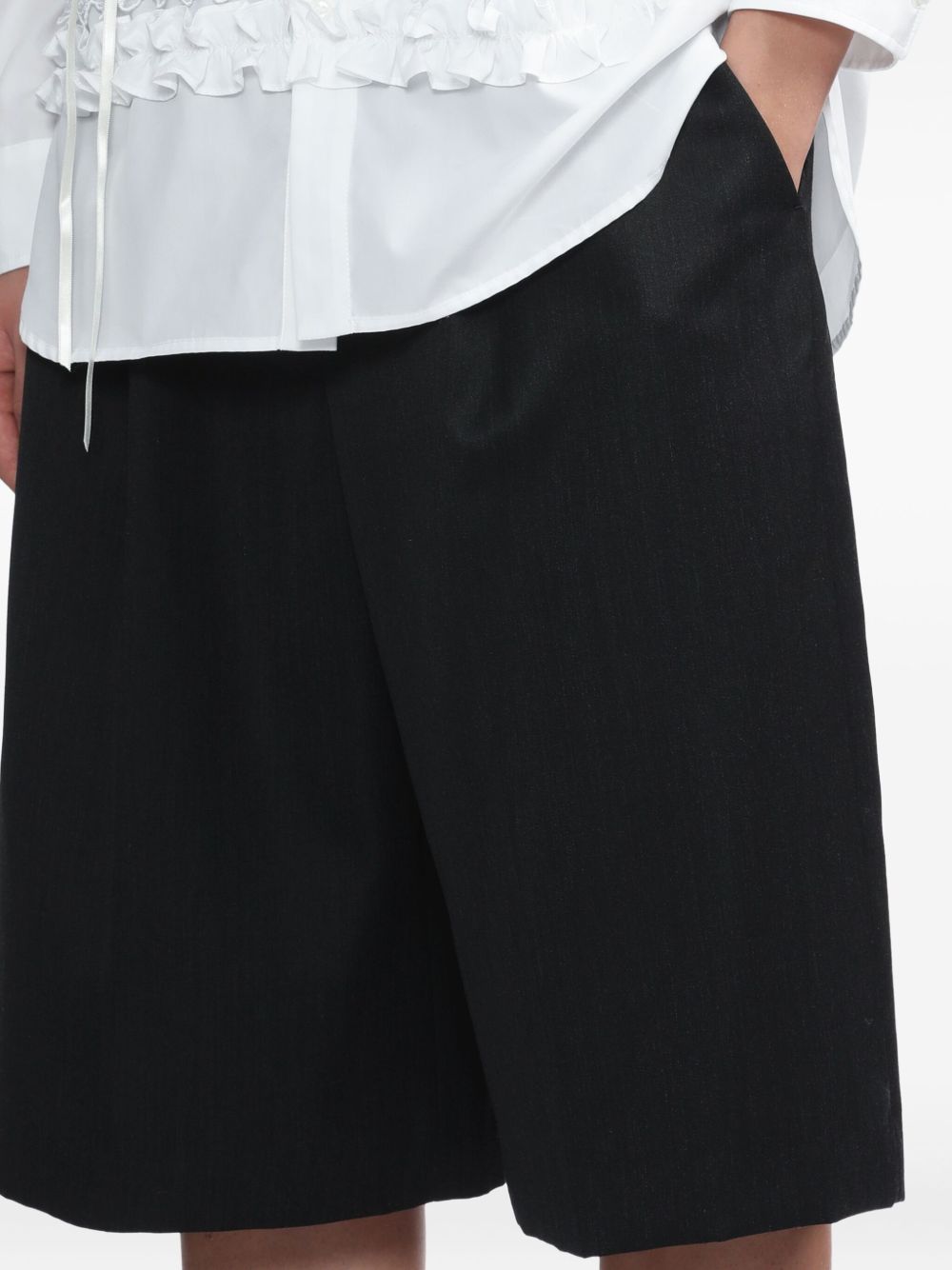 Bermuda plissettati con cintura in nero Simone rocha - uomo 