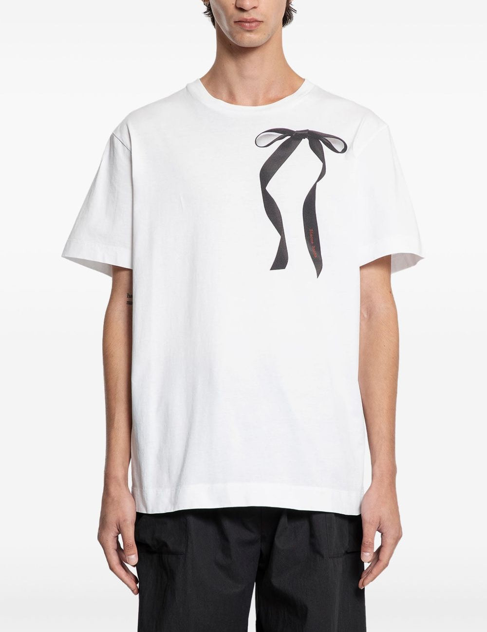 Polo con stampa a nastro in bianco Simone rocha - uomo 