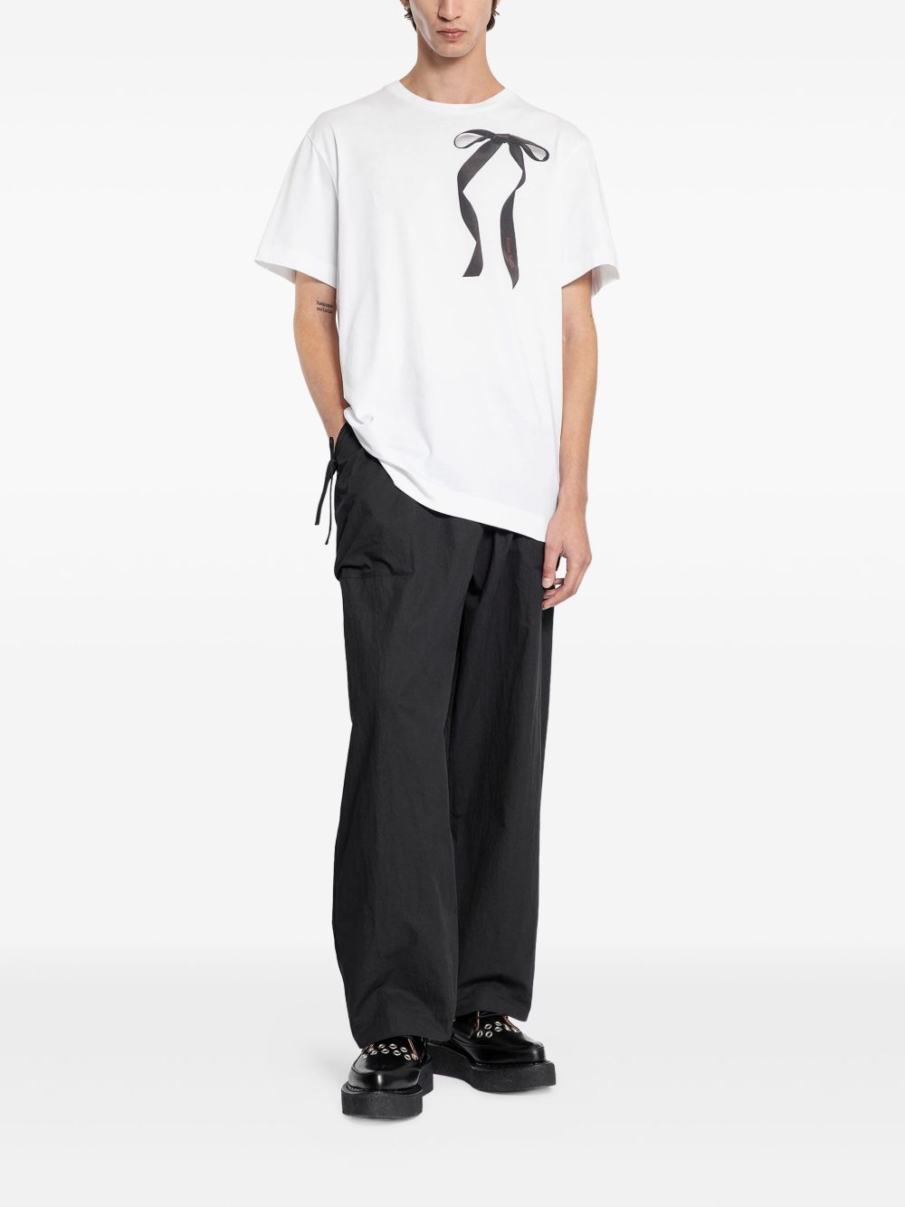 Polo con stampa a nastro in bianco Simone rocha - uomo 