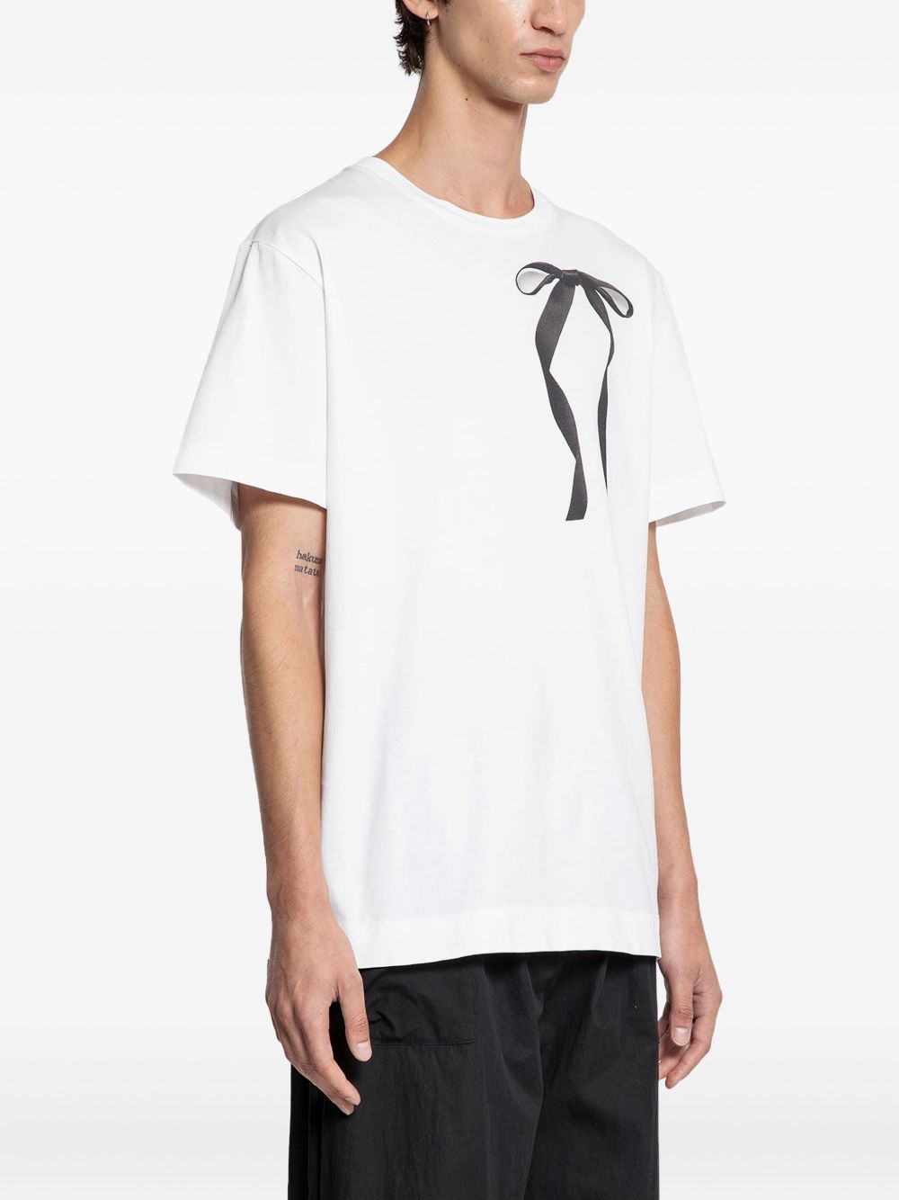 Polo con stampa a nastro in bianco Simone rocha - uomo 