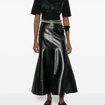 T-shirt con pannelli in raso con volant in nero Simone rocha - donna 