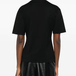T-shirt con pannelli in raso con volant in nero Simone rocha - donna 