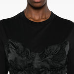 T-shirt con pannelli in raso con volant in nero Simone rocha - donna 