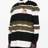 Polo a righe con ruches in bianco e nero Simone rocha - donna 