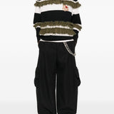 Polo a righe con ruches in bianco e nero Simone rocha - donna 