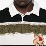 Polo a righe con ruches in bianco e nero Simone rocha - donna 
