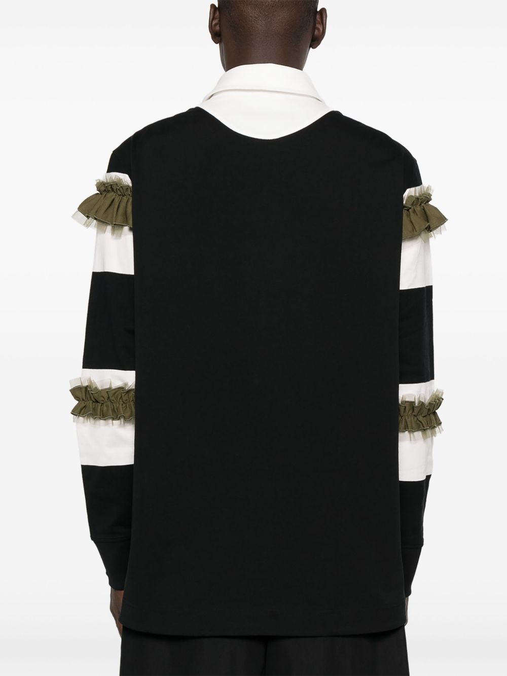 Polo a righe con ruches in bianco e nero Simone rocha - donna 