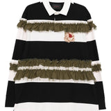 Polo a righe con ruches in bianco e nero Simone rocha - donna 
