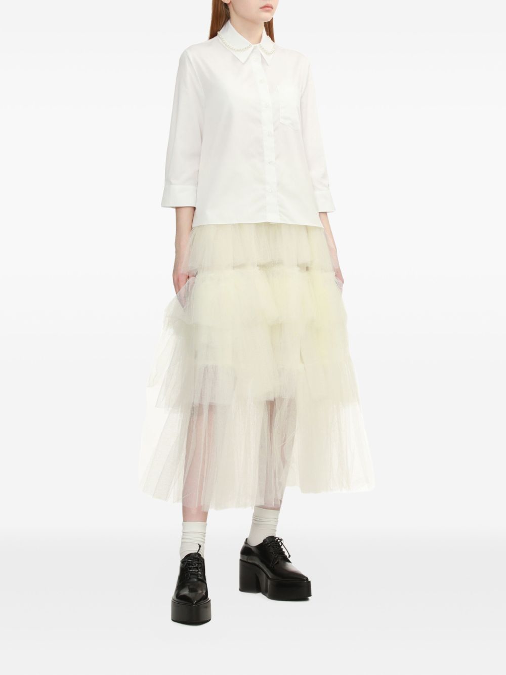Camicia con decorazione di perle in bianco Simone rocha - donna 