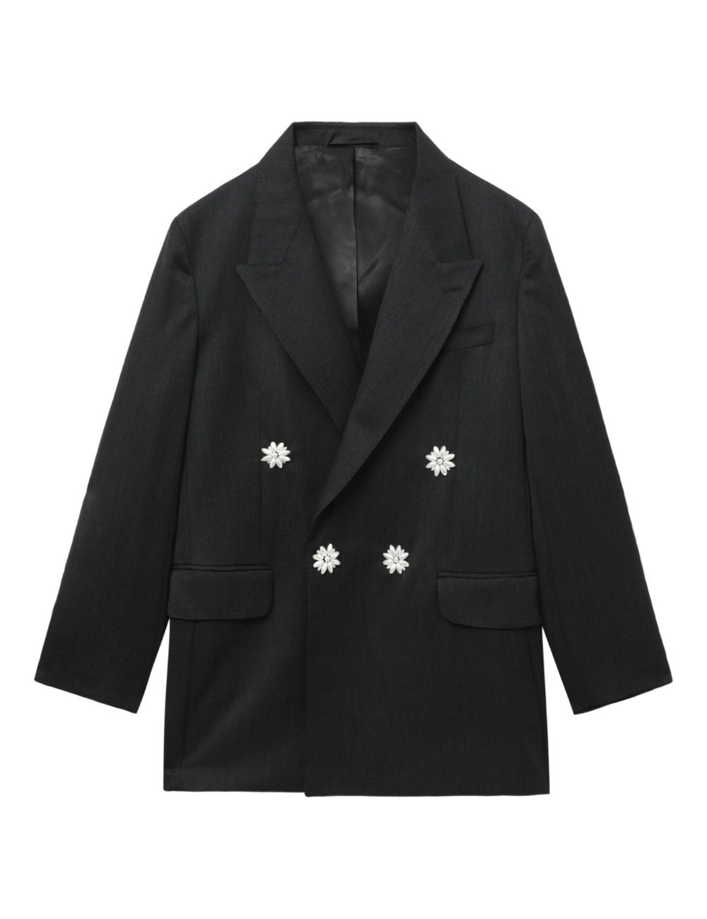 Blazer doppiopetto con decorazione in nero Simone Rocha - donna 