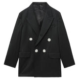 Blazer doppiopetto con decorazione in nero Simone Rocha - donna 