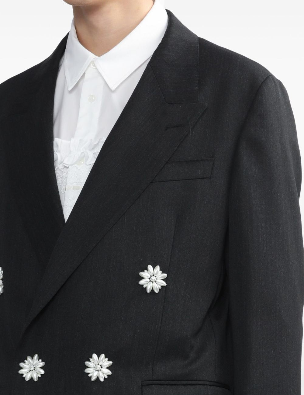 Blazer doppiopetto con decorazione in nero Simone Rocha - donna 