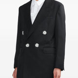 Blazer doppiopetto con decorazione in nero Simone Rocha - donna 