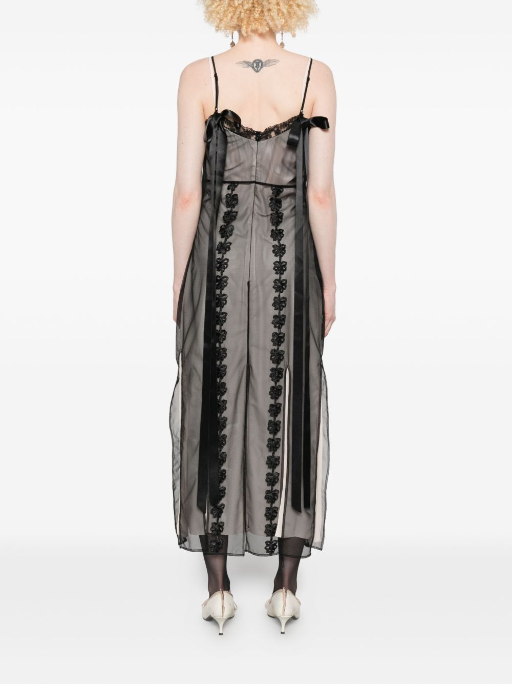 Abito lungo a strati in nero e avorio Simone Rocha - donna 