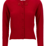 Cardigan con bottoni in rosso Simone Rocha - donna 