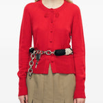 Cardigan con bottoni in rosso Simone Rocha - donna 