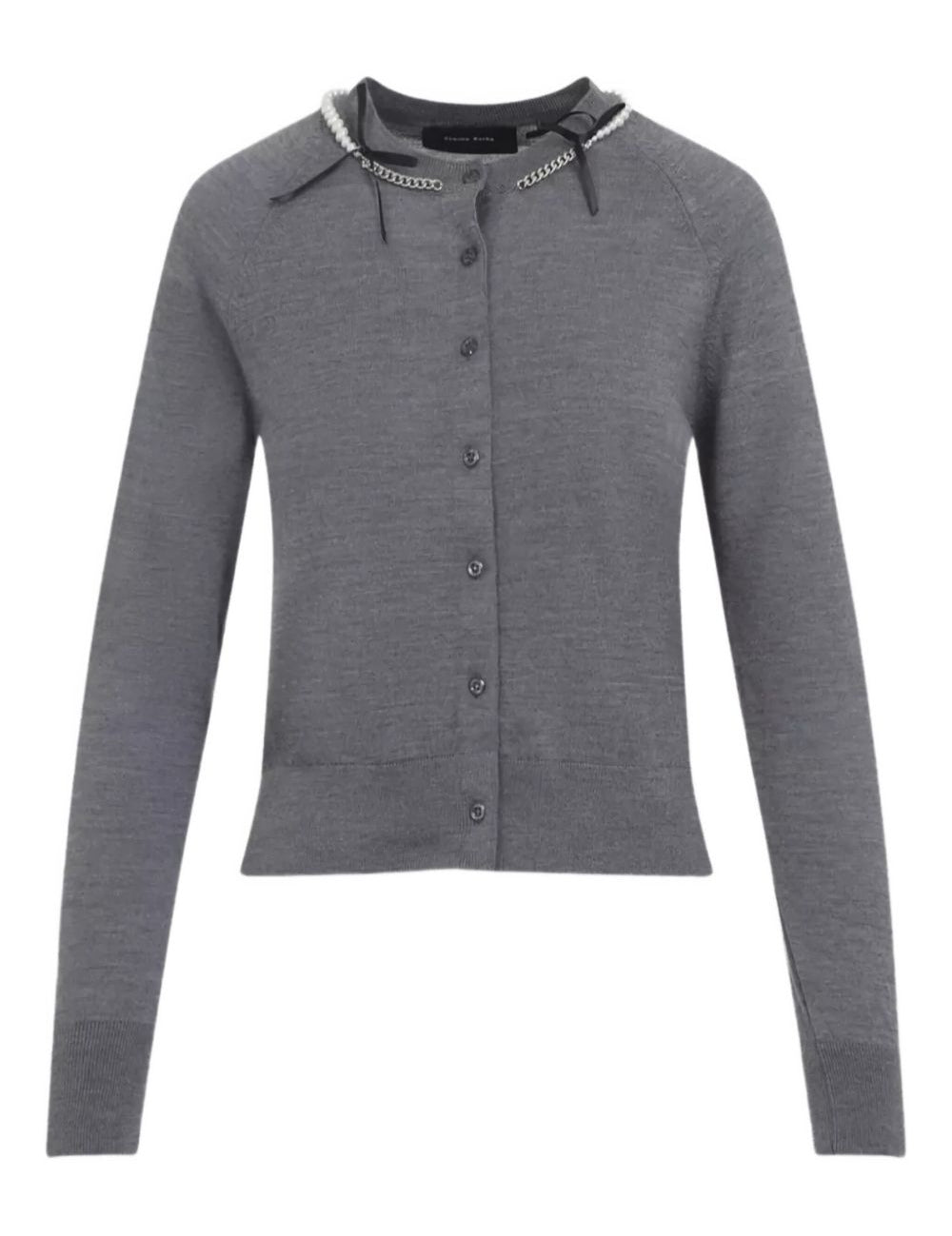 Cardigan con dettaglio in perle grigio Simone Rocha - donna 