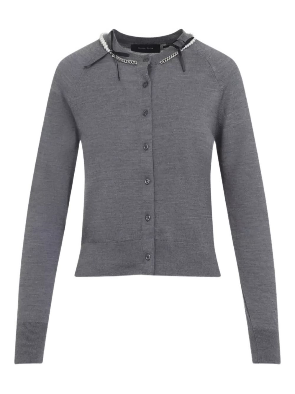 Cardigan con dettaglio in perle grigio Simone Rocha - donna 