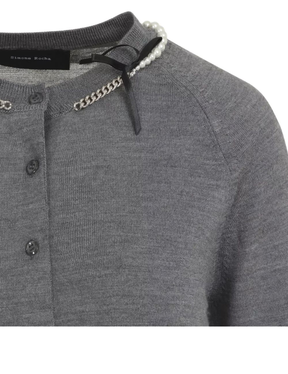 Cardigan con dettaglio in perle grigio Simone Rocha - donna 