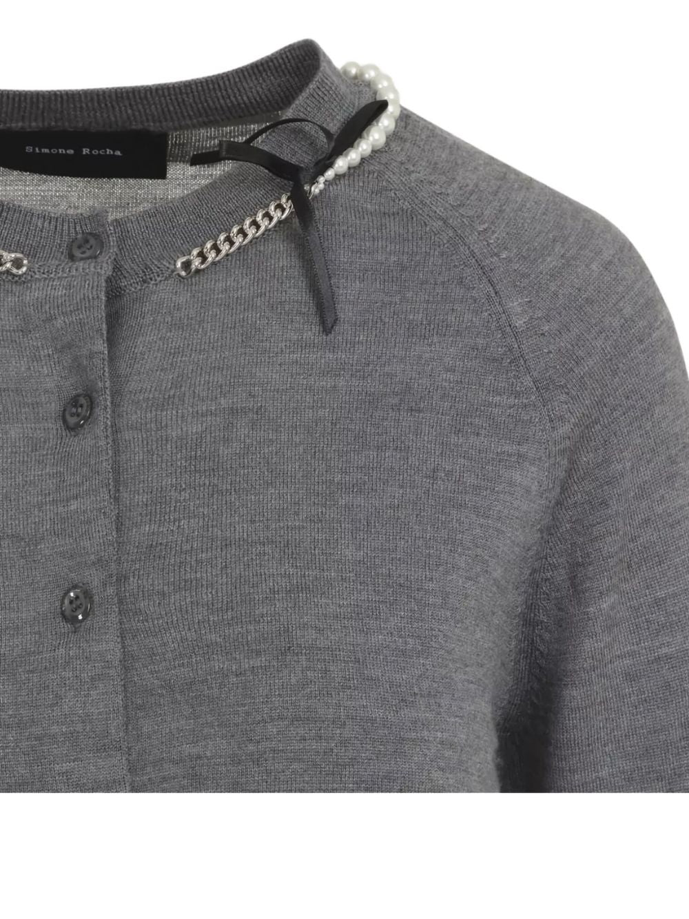 Cardigan con dettaglio in perle grigio Simone Rocha - donna 
