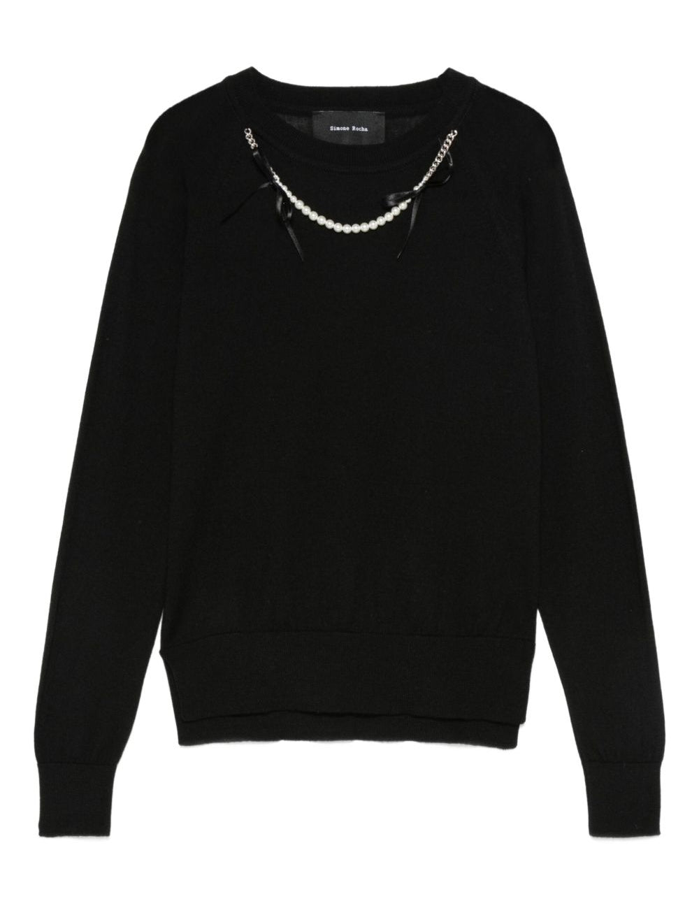 Maglione con decorazione di perle in nero Simone rocha - donna 