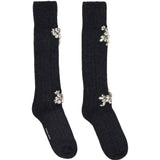 Calzini al ginocchio decorati con rose in nero Simone rocha - donna 