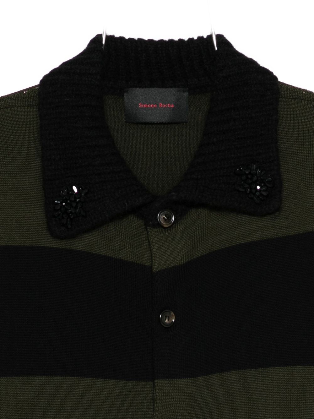 Cardigan a strisce in nero e verde Simone Rocha - donna 