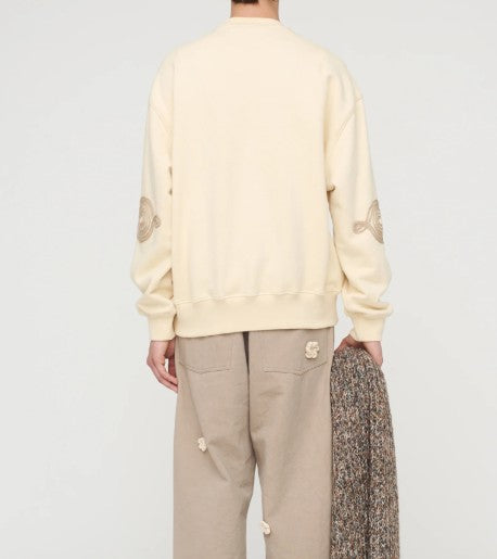 Felpa gym con applicazioni in beige Song for the mute - uomo 