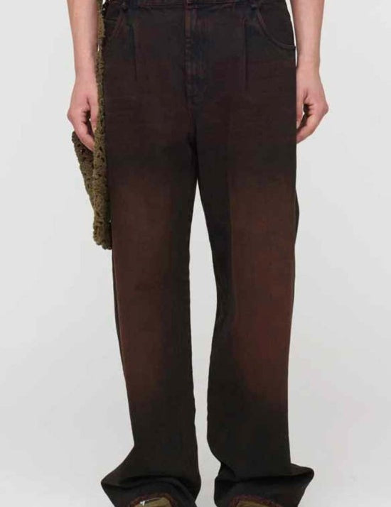 Jeans boyfriend a gamba ampia  in marrone Song for the mute - uomo 