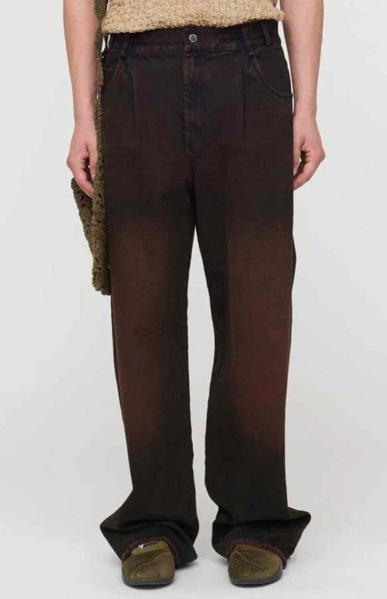 Jeans boyfriend a gamba ampia  in marrone Song for the mute - uomo 