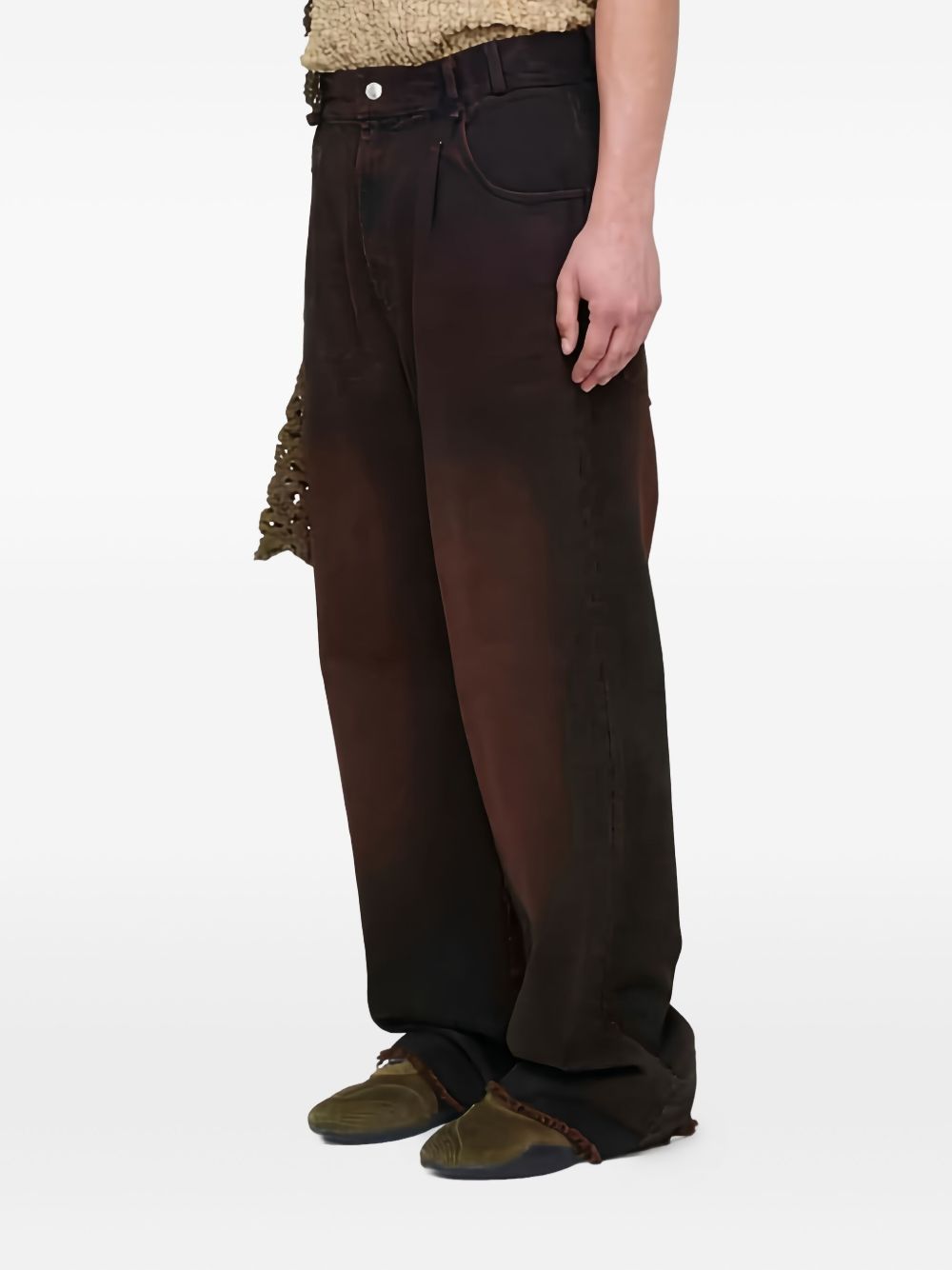 Jeans boyfriend a gamba ampia  in marrone Song for the mute - uomo 
