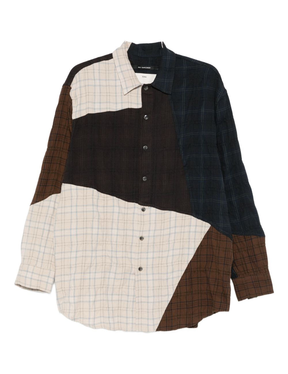 Camicia patchwork a quadri multicolore Song For The Mute - uomo 