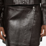 Gonna asimmetrica effetto coccodrillo in marrone scuro Stand Studio - donna 