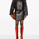 Gonna asimmetrica effetto coccodrillo in marrone scuro Stand Studio - donna 