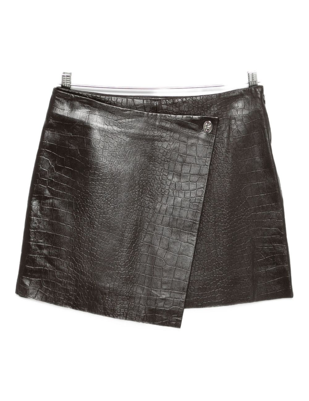 Gonna asimmetrica effetto coccodrillo in marrone scuro Stand Studio - donna 