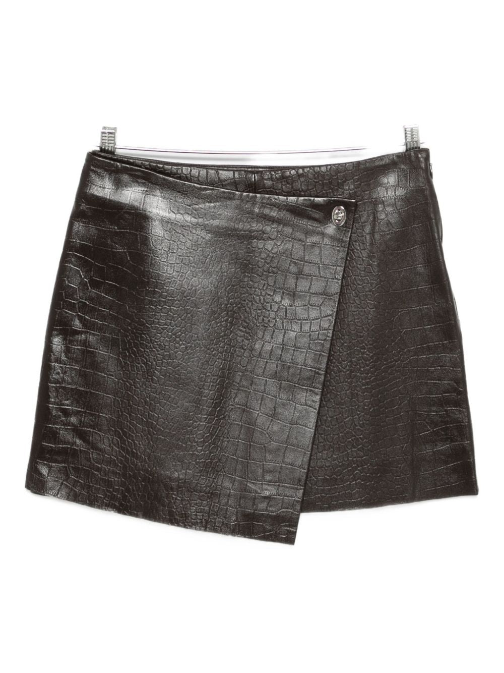 Gonna asimmetrica effetto coccodrillo in marrone scuro Stand Studio - donna 